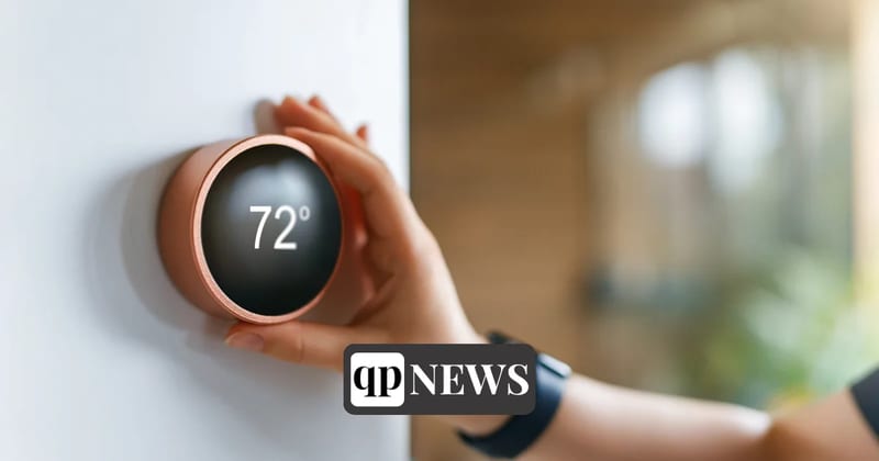 A hand adjusting a home thermostat; Connecticut expects to help 10,000 more households with heating bills in the 2026-27 season.